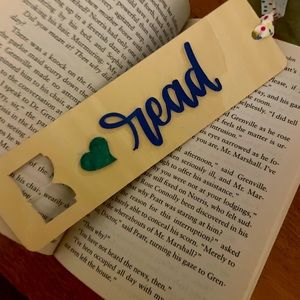 Handmade Wooden Just Read Bookmark